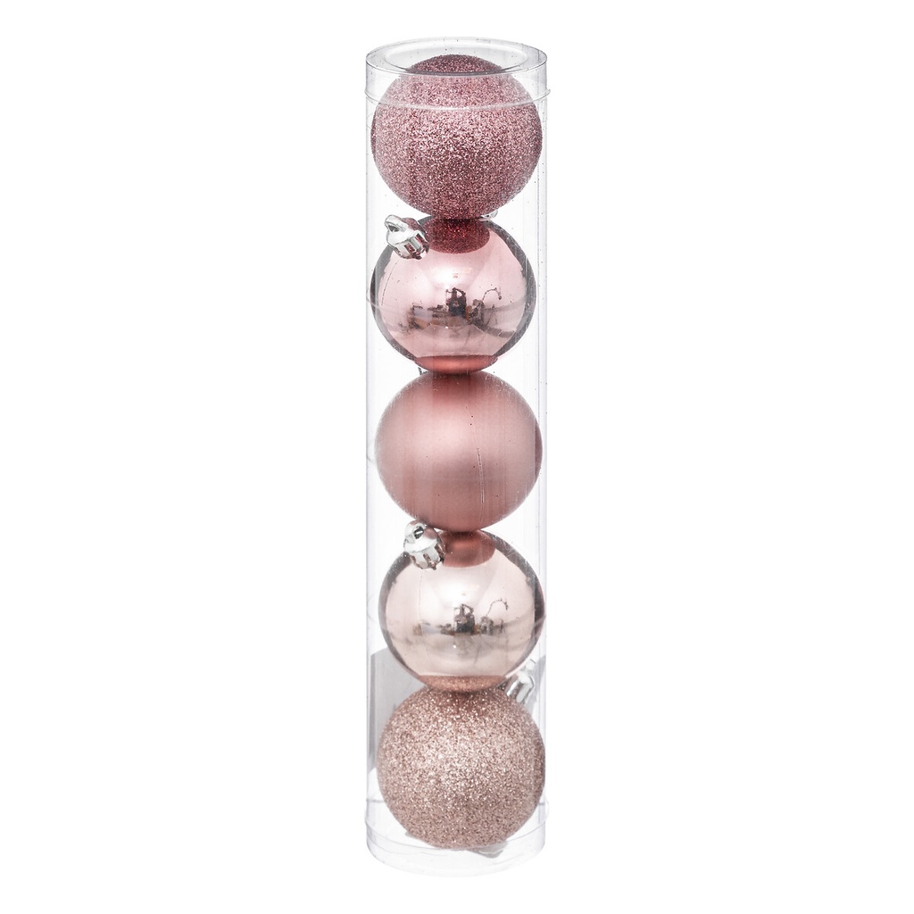 Boule de noel 50mm x5 rose