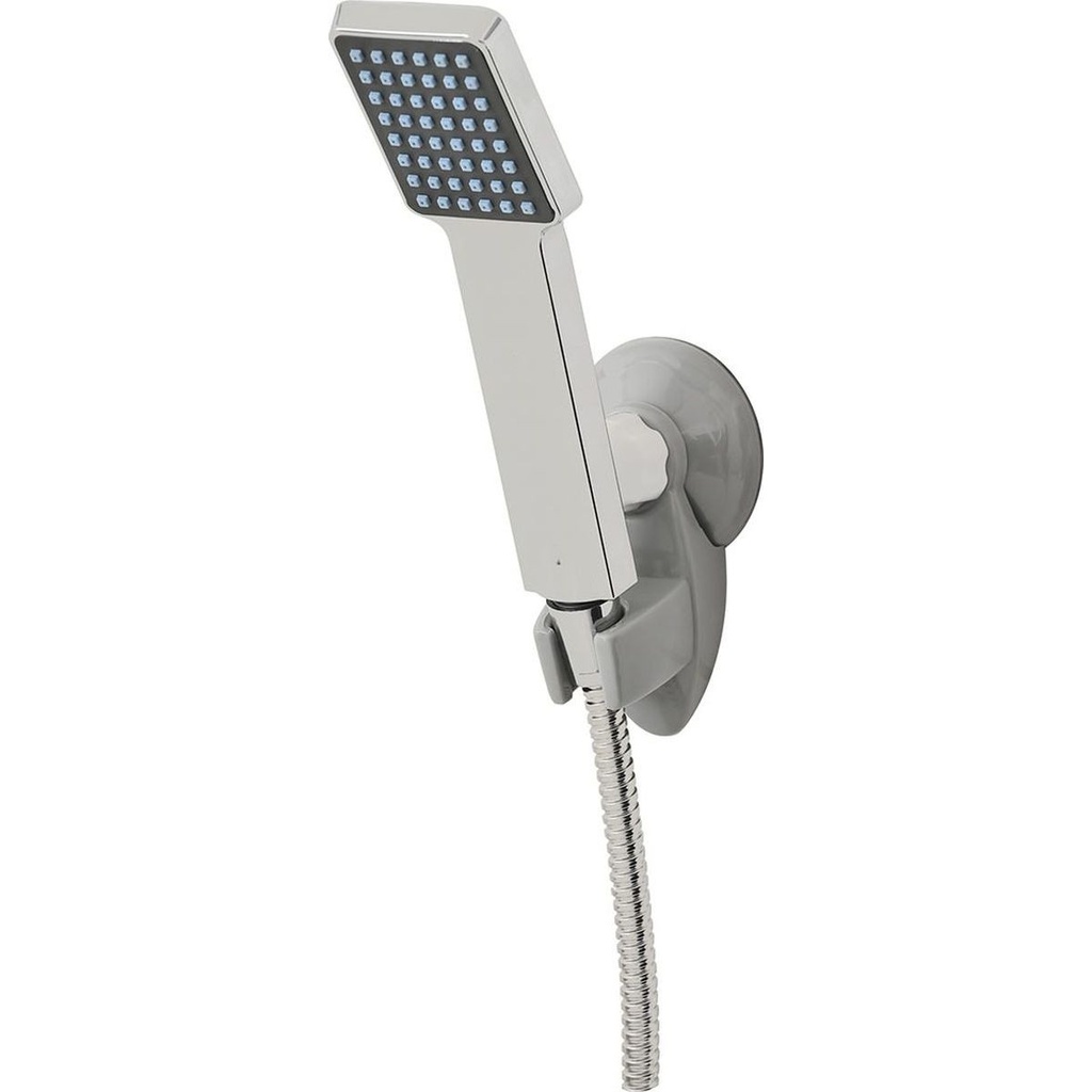 Support douchette sur ventouse abs/pvc - gris/blanc