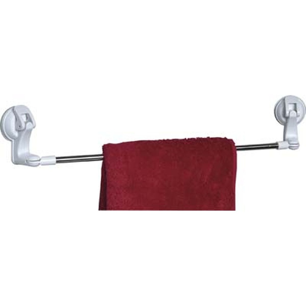 Porte serviettes acier inoxydable 1 barre sur ventouses abs pivotantes - blanc