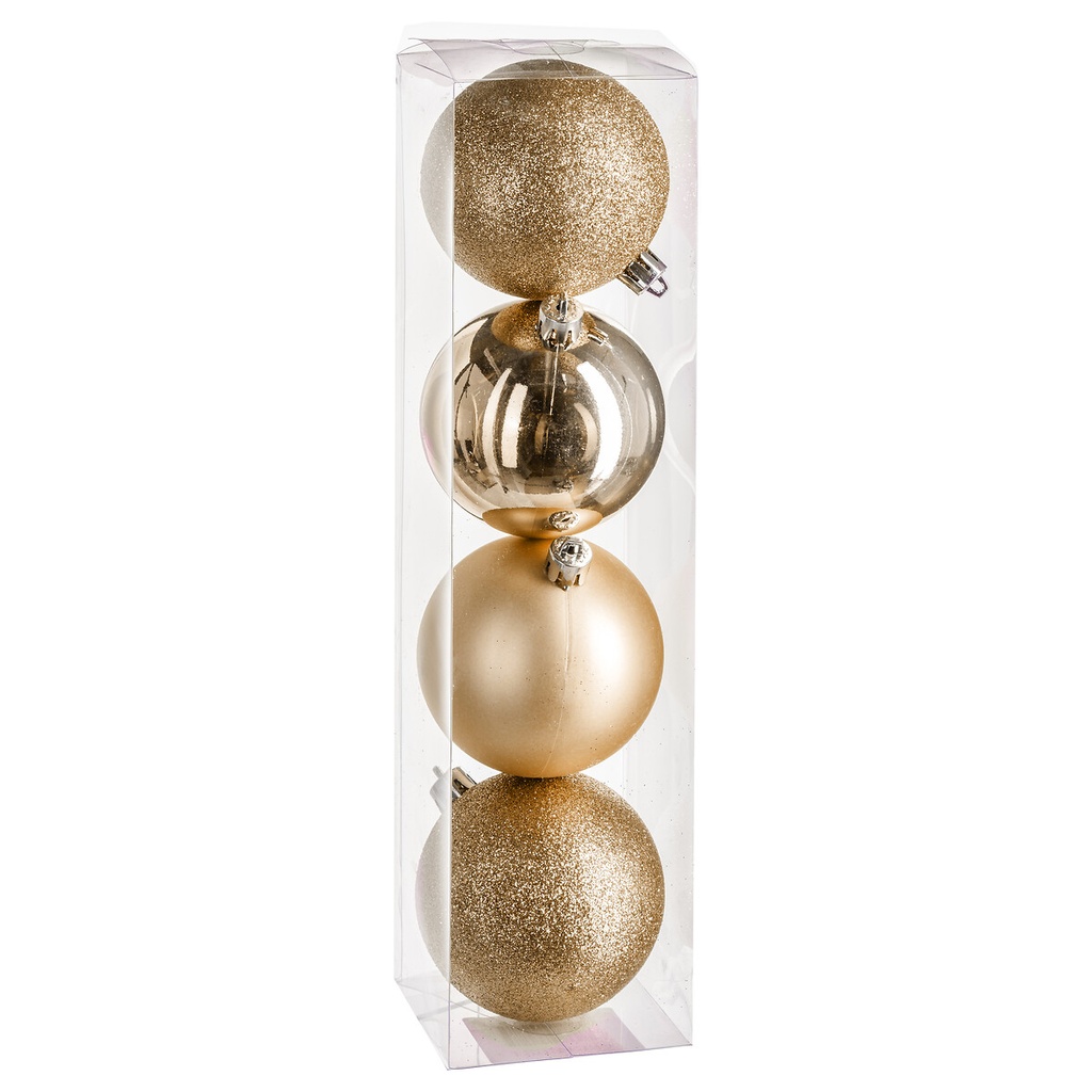 Boule de noel 80mm x4 or