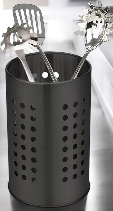 Porte-ustensiles de cuisine en métal - forme cylindrique