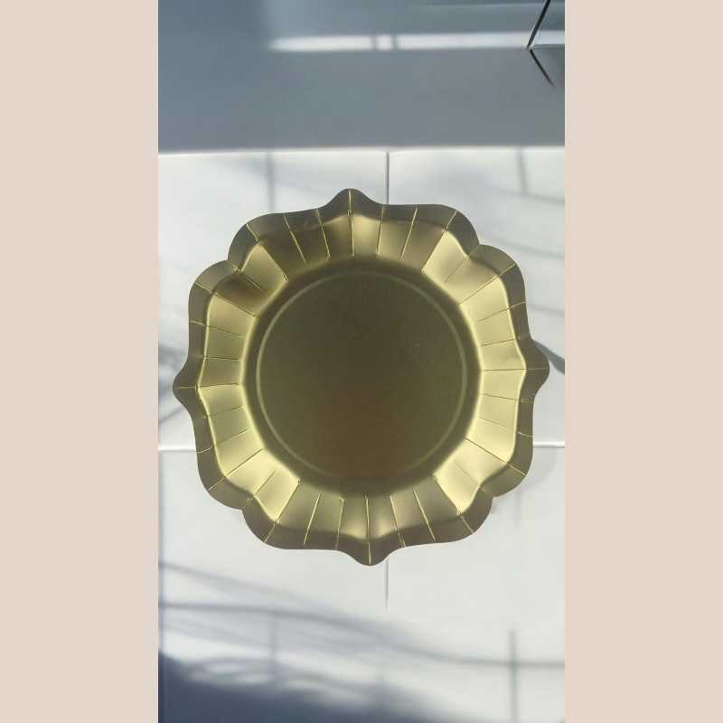 Lot de 10 assiettes pm "rosace" or 23cm