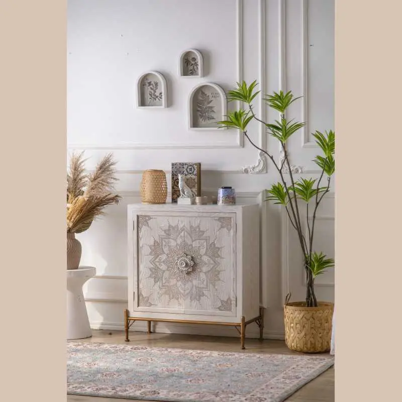 Commode élégance - "mandala blanc"