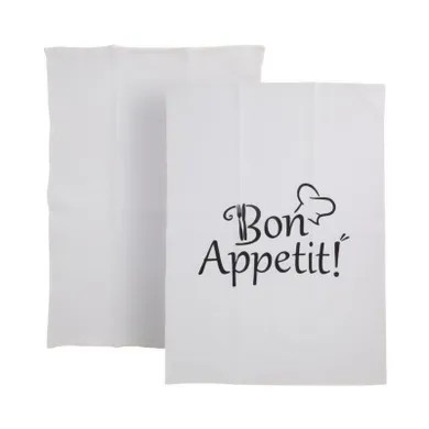 Lot de 2 torchons 70x45cm "bon appetit!"