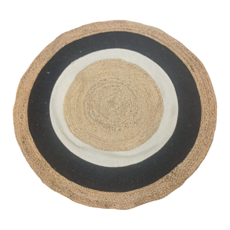Coton jute rond tapis d120cm