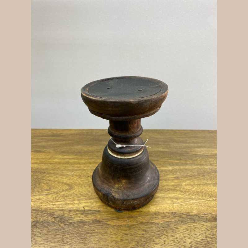 Bougeoir bois foncé 14cm