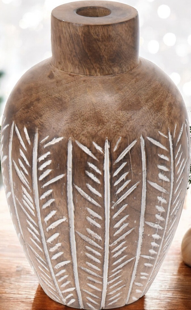 Vase col étroit 18cm brun cl