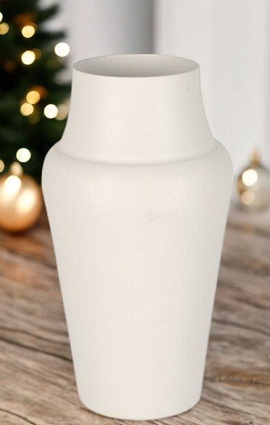 Vase en métal blanc 14 cm