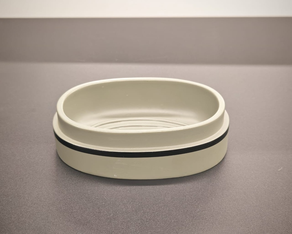 Porte savon poly résine oval - kaki