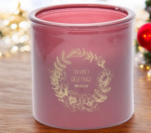 Bougie verre framboise season's greetings