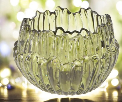 Porte bougie dentelle vert