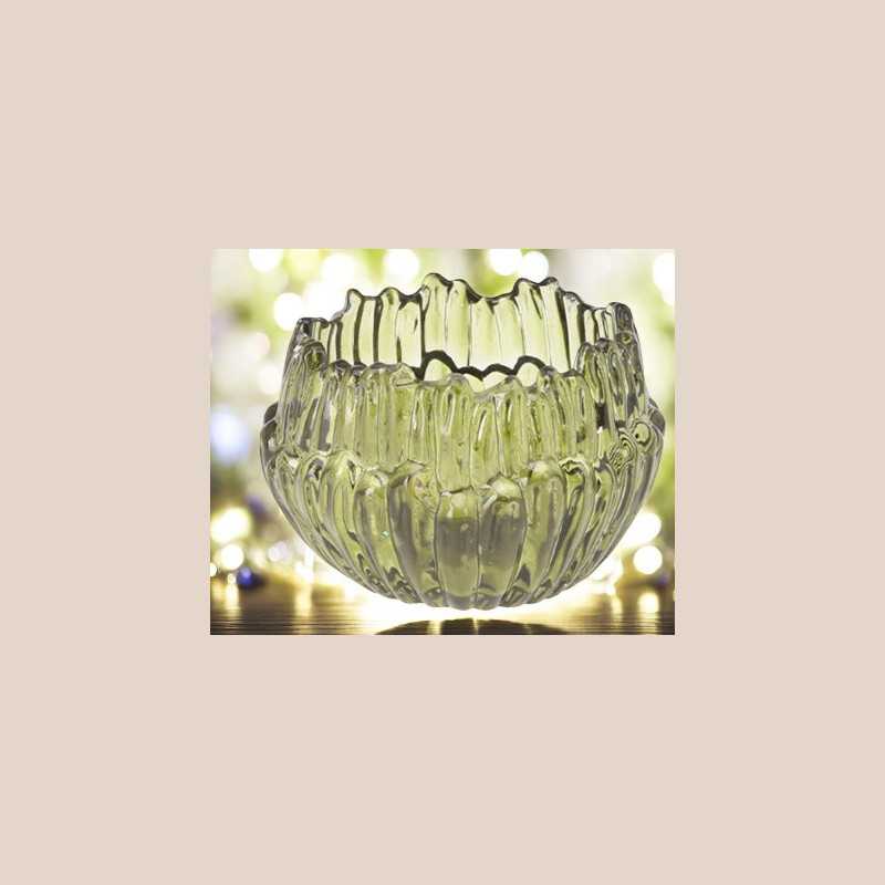 Porte bougie dentelle vert