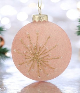 Boule de noel rose clair fontaine