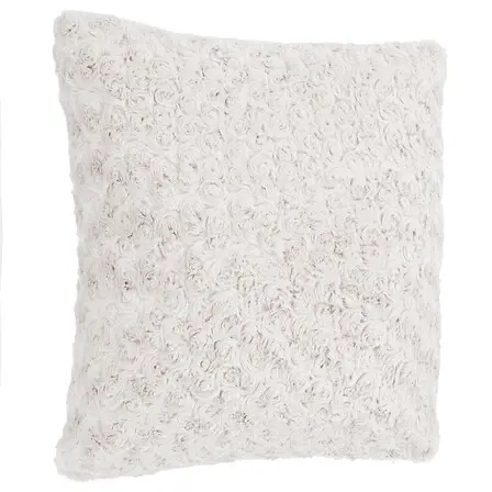 Coussin four bouclee ecru45x45