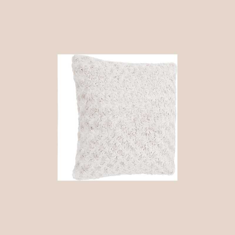 Coussin four bouclee ecru45x45