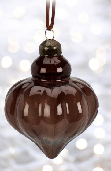 Boule de noël en verre goutte sombre