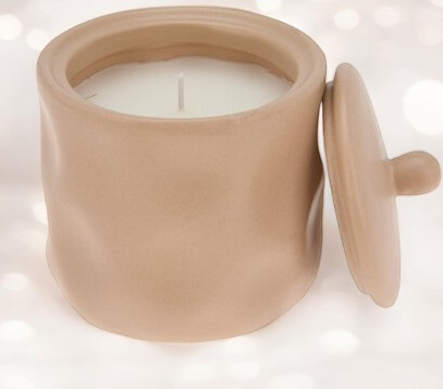 Bougie en pot 9x11 cm sable