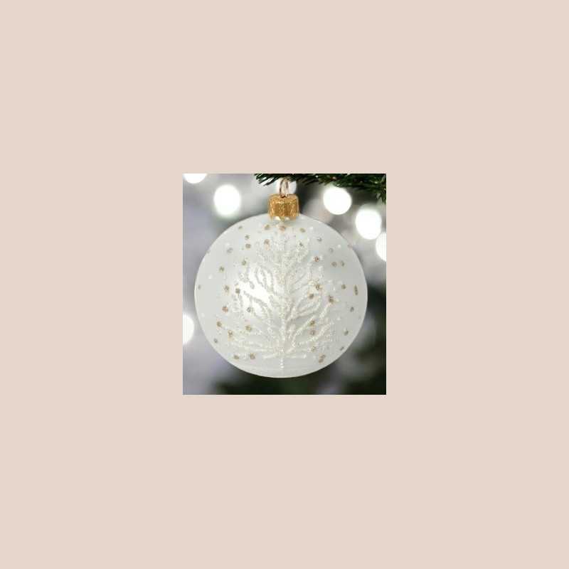 Boule de noël en verre 8 cm modèle 2