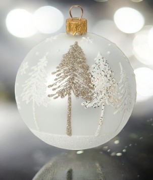 Boule de noël en verre 8 cm modèle 3