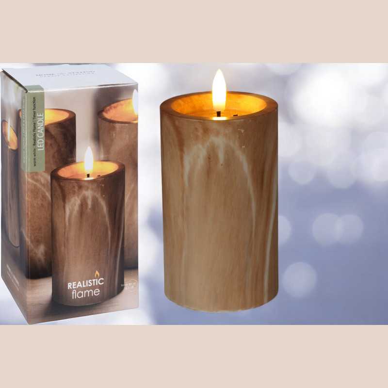 Bougie led 7.5x12.5cm brun