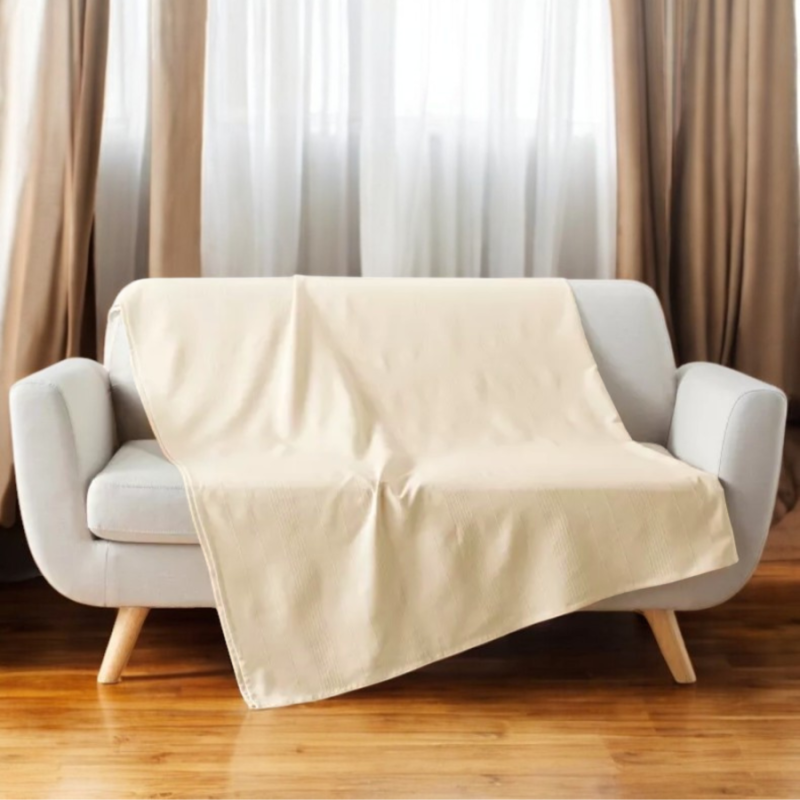 Plaid 220x240 angora  coton cotonnia