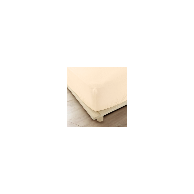 Drap housse 160x200 sable gaze de coton celestia
