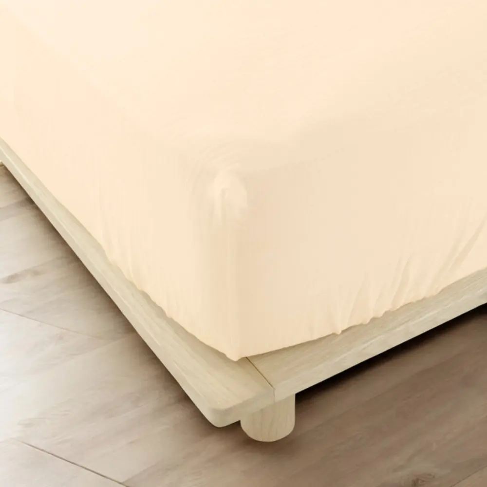 Drap housse 160x200 sable gaze de coton celestia