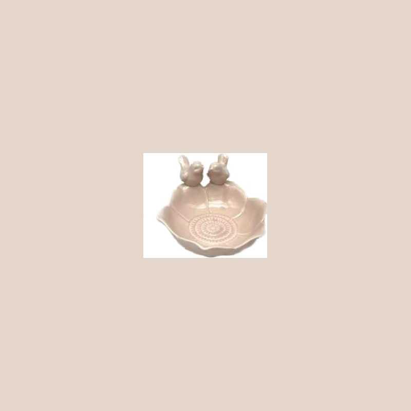 Vide poche oiseau beige