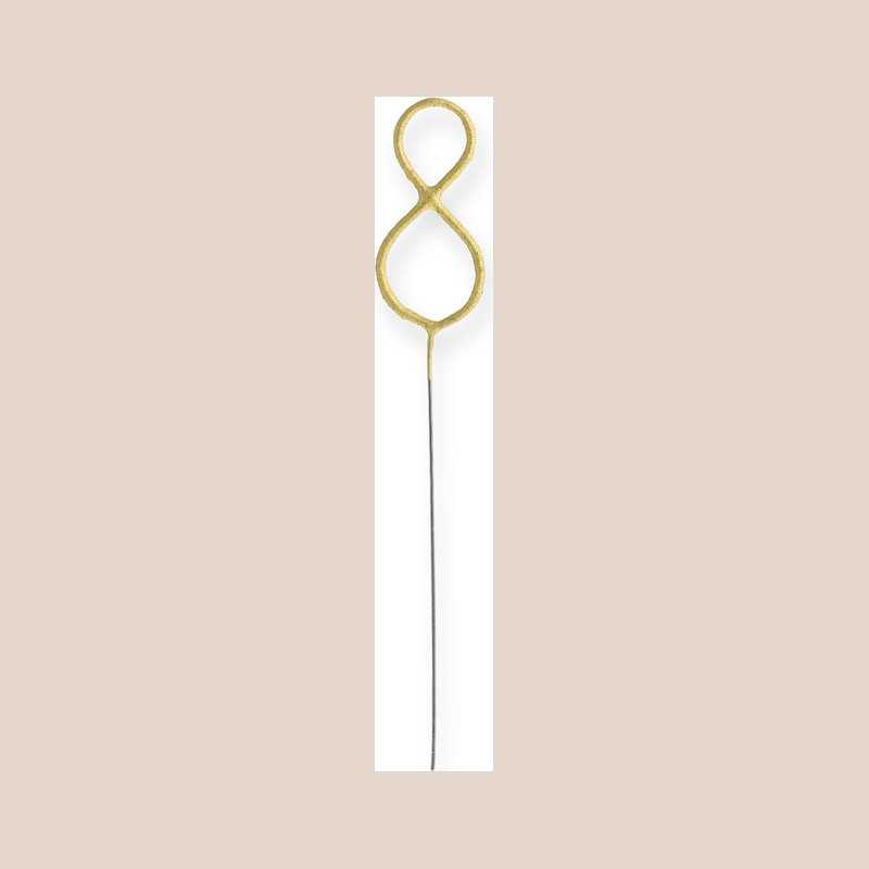 Bougie chiffre scintillante 08