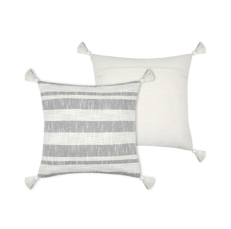 Connor coussin 45x45-gris pompom