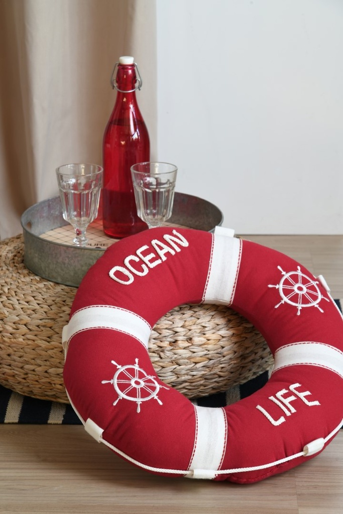 Fregate coussin bouée rouge - diamètre 50cm