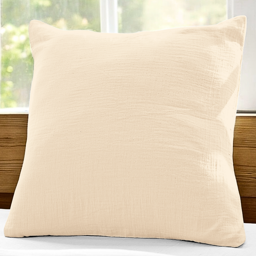 Taie de coussin 65x65 sable gaze de coton celestia