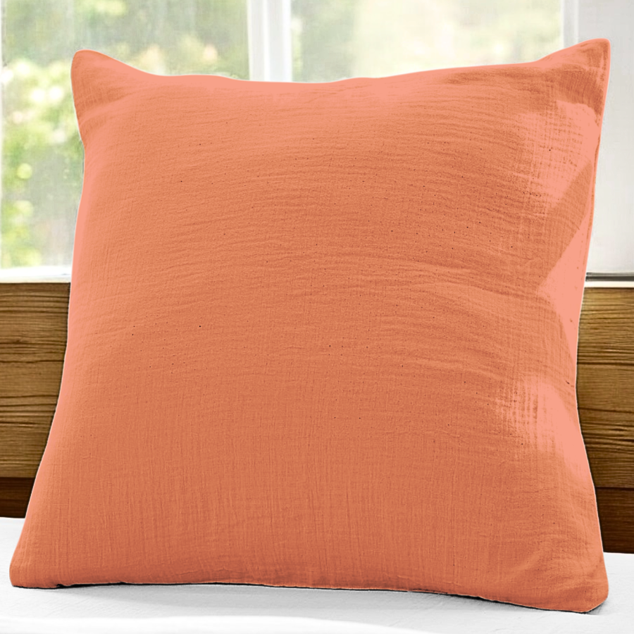 Taie de coussin 65x65 terra gaze de coton celestia