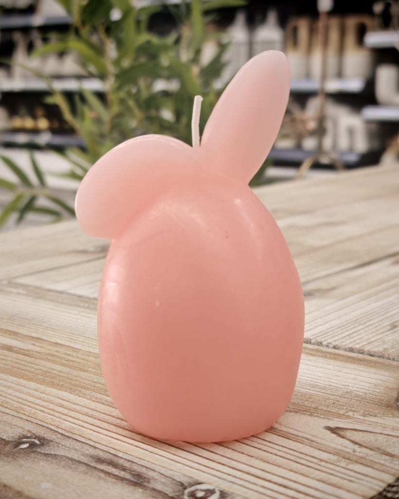 Lapin bougie d5.5x10cm- rose