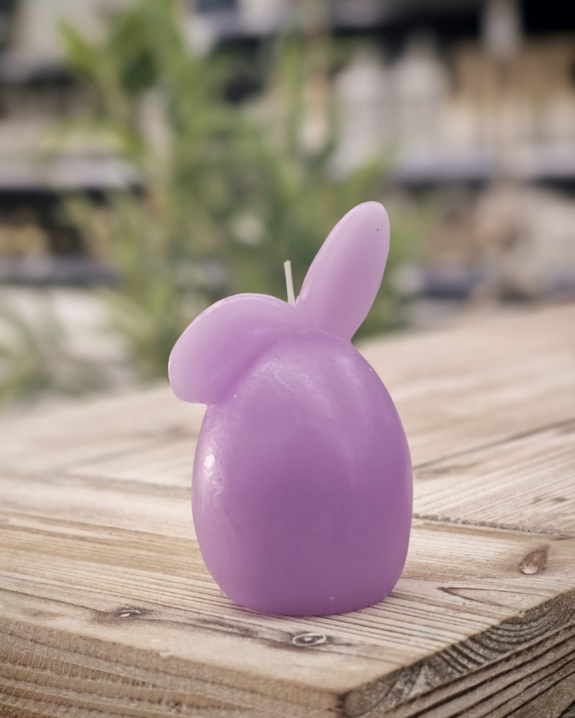 Lapin bougie d5.5x10cm - violet