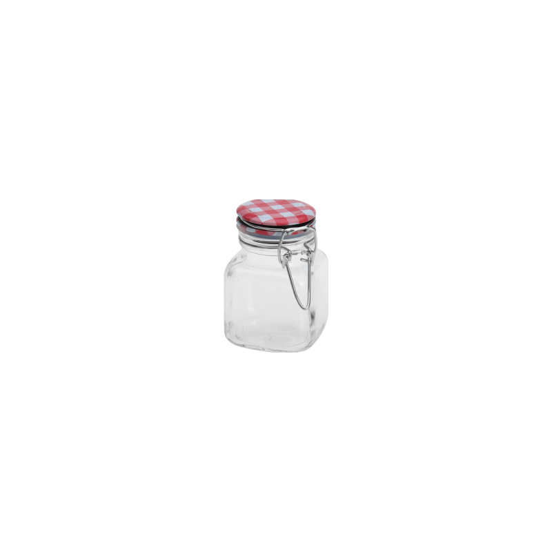 Pot en verre avec couvercle carré