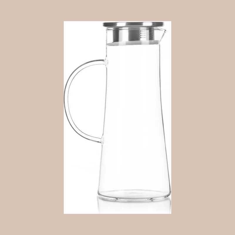 Carafe en verre avec couvercle.métal 1500ml