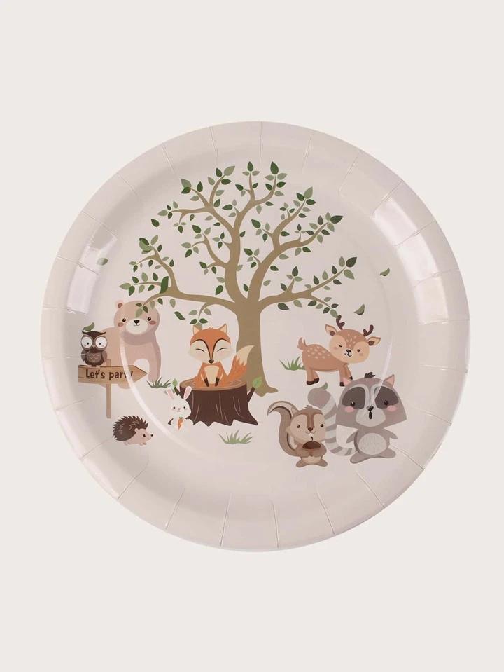 Assiette des amis de la forêt x8 - Ø 23 cm