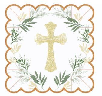 Lot de 20 assiettes 33x33 communion/olivier