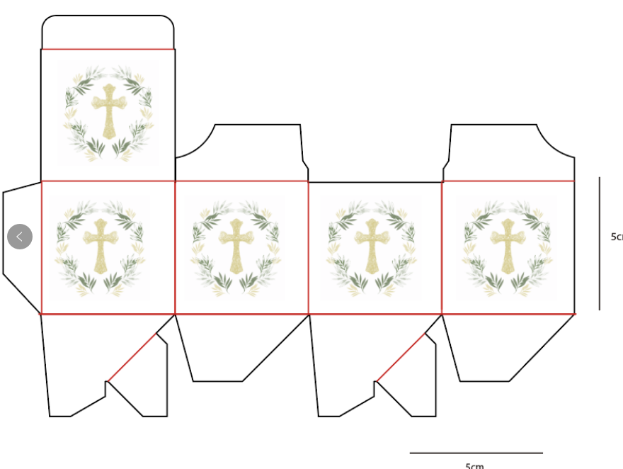 Boite communion / olivier (5x5x5cm) x10