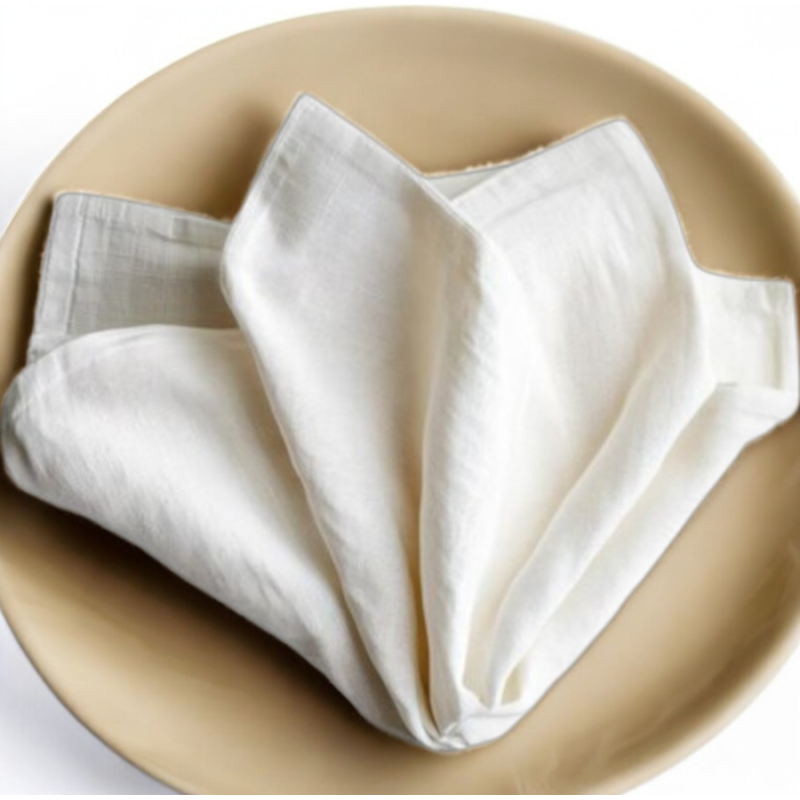 Serviette 40x40 x3 blanc gaze de coton celestia