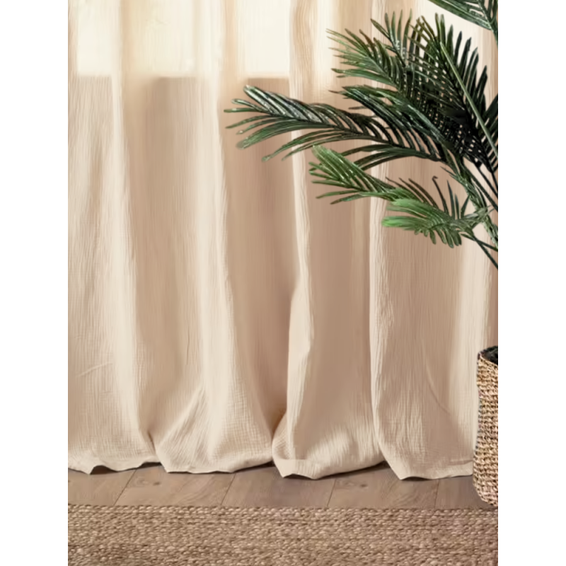 Rideaux 135x250 sable gaze de coton celestia