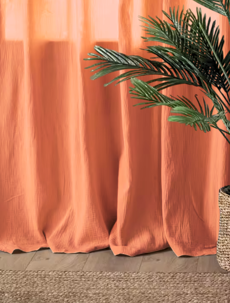 Rideaux à pattes 135x250 terra gaze de coton celestia