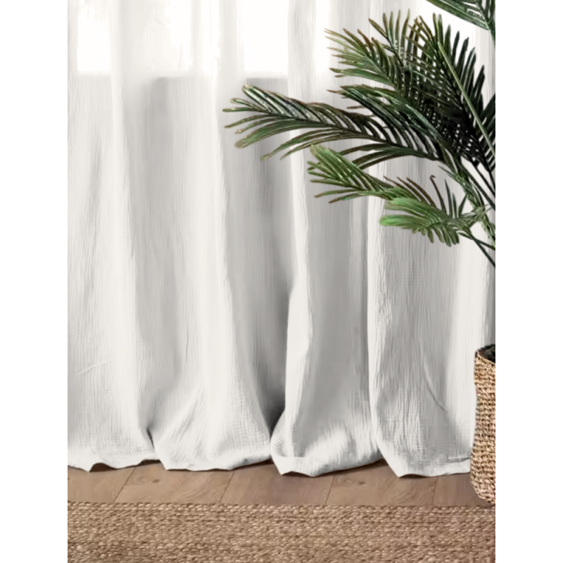 Rideaux 135x250 blanc gaze de coton celestia