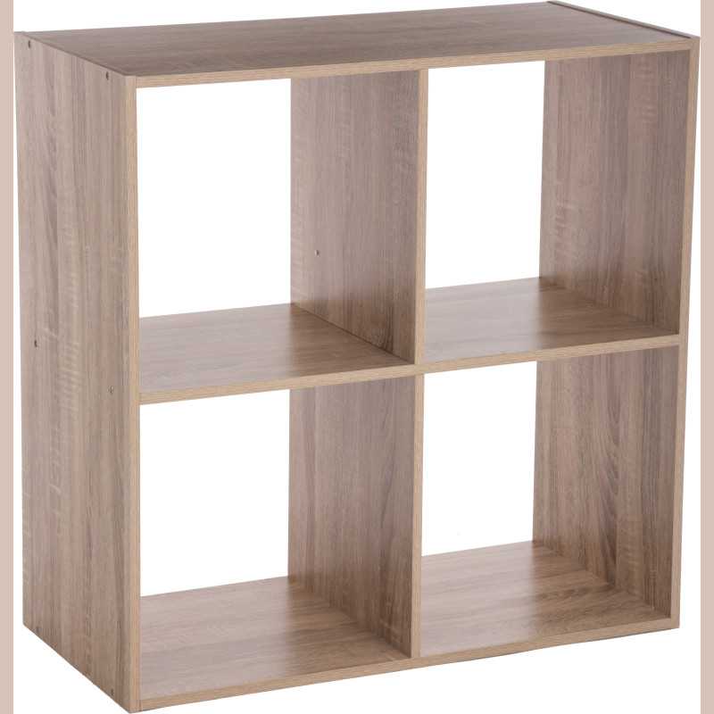 Etagere 4 cases nat mix