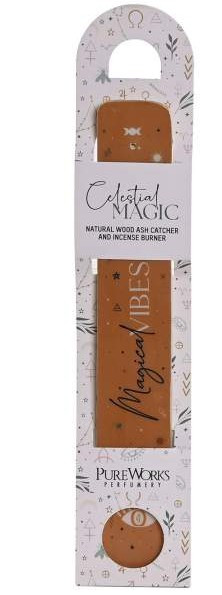 Support encens mangue résine "magical vibes" 6x1x30 cm