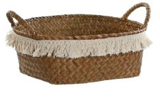 Corbeille  décapage naturel en fibre 33x25x15 cm - taille l
