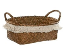 Corbeille  décapage naturel en fibre 29x22x10 cm - taille m