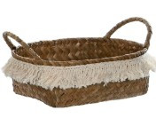 Corbeille  décapage naturel en fibre 26x20x9 cm - taille s