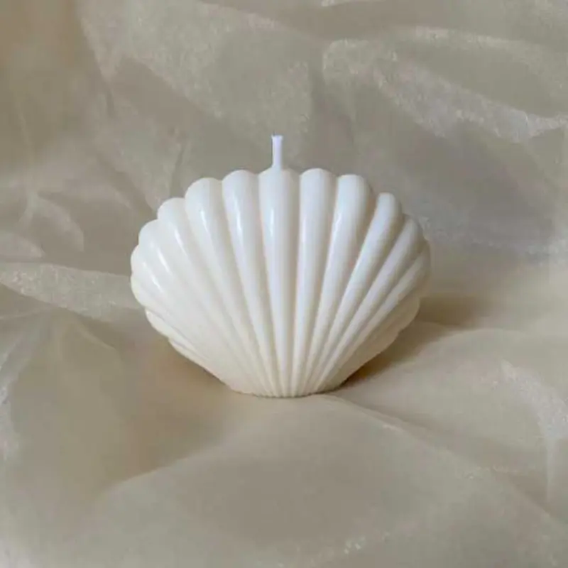Bougie coquillage blanc